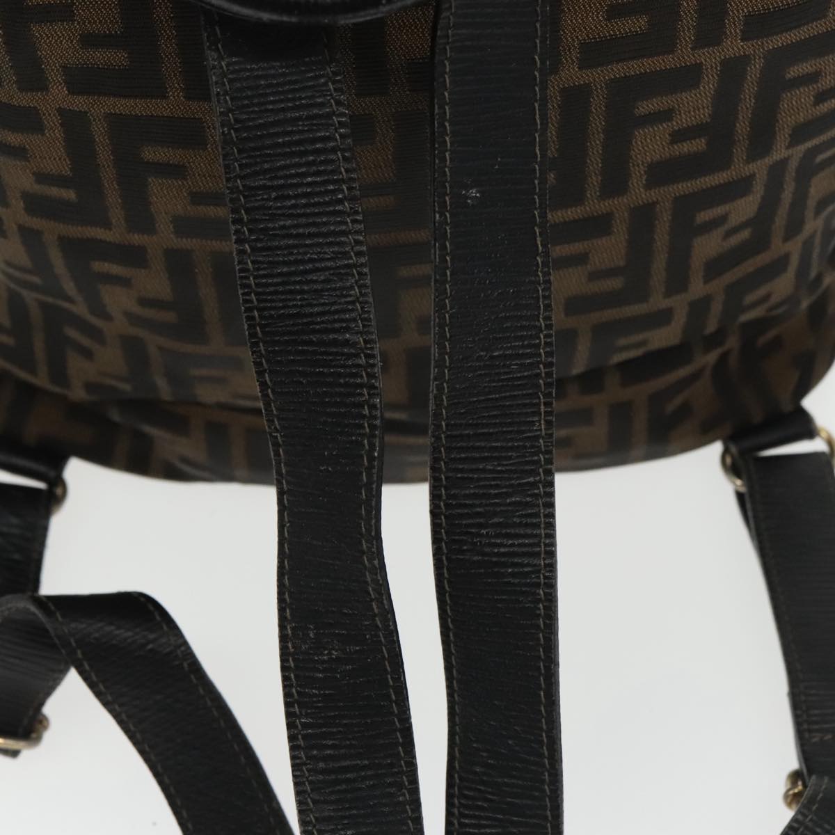FENDI Zucca Canvas Backpack Brown Black gold 101005