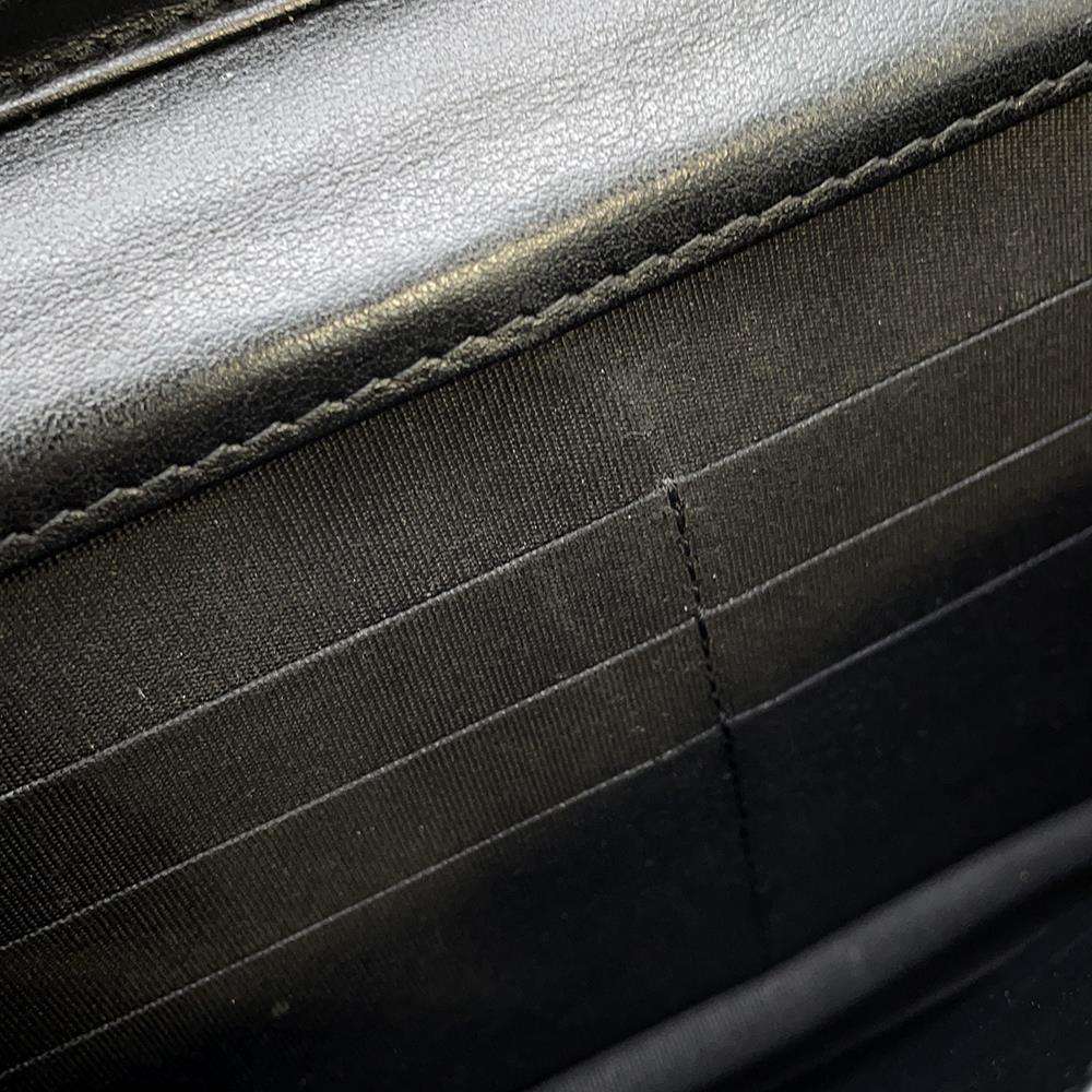 CHANEL Chevron Chain wallet BlackA70230 Calf Leather