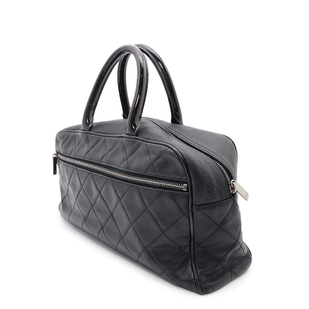 CHANEL Matelasse Bowling Bag BlackA15685 Caviar Leather