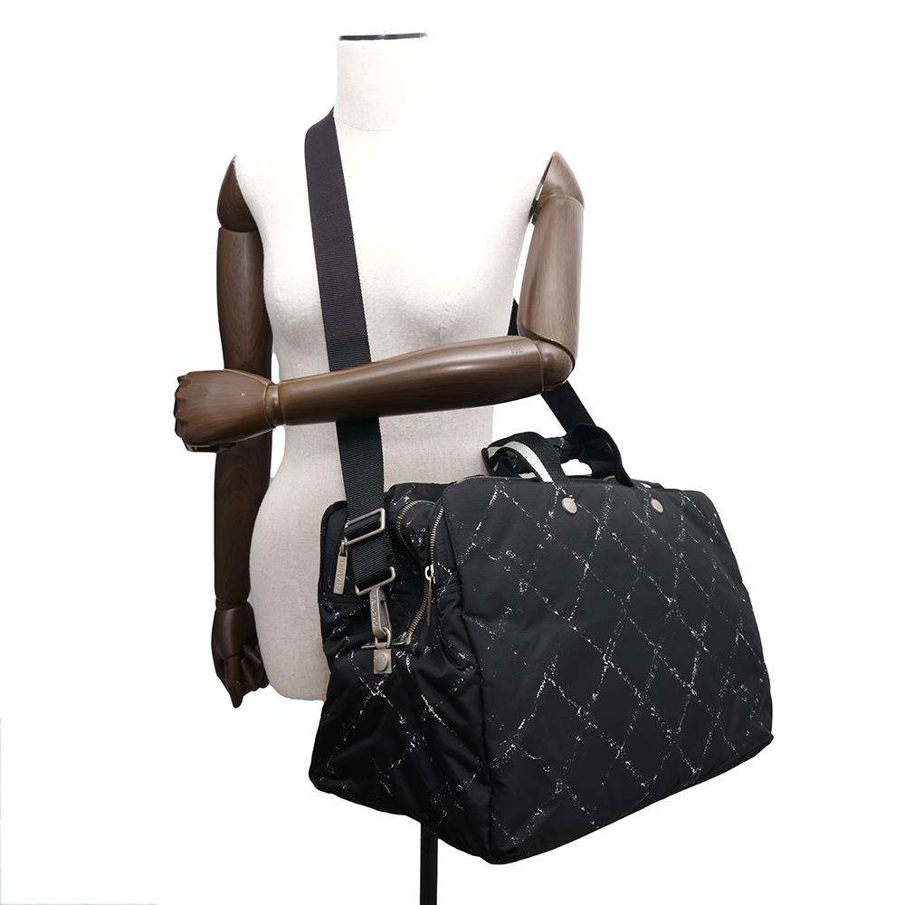 CHANEL Old Travel Line 2WAY Travel Bag Black Nylon