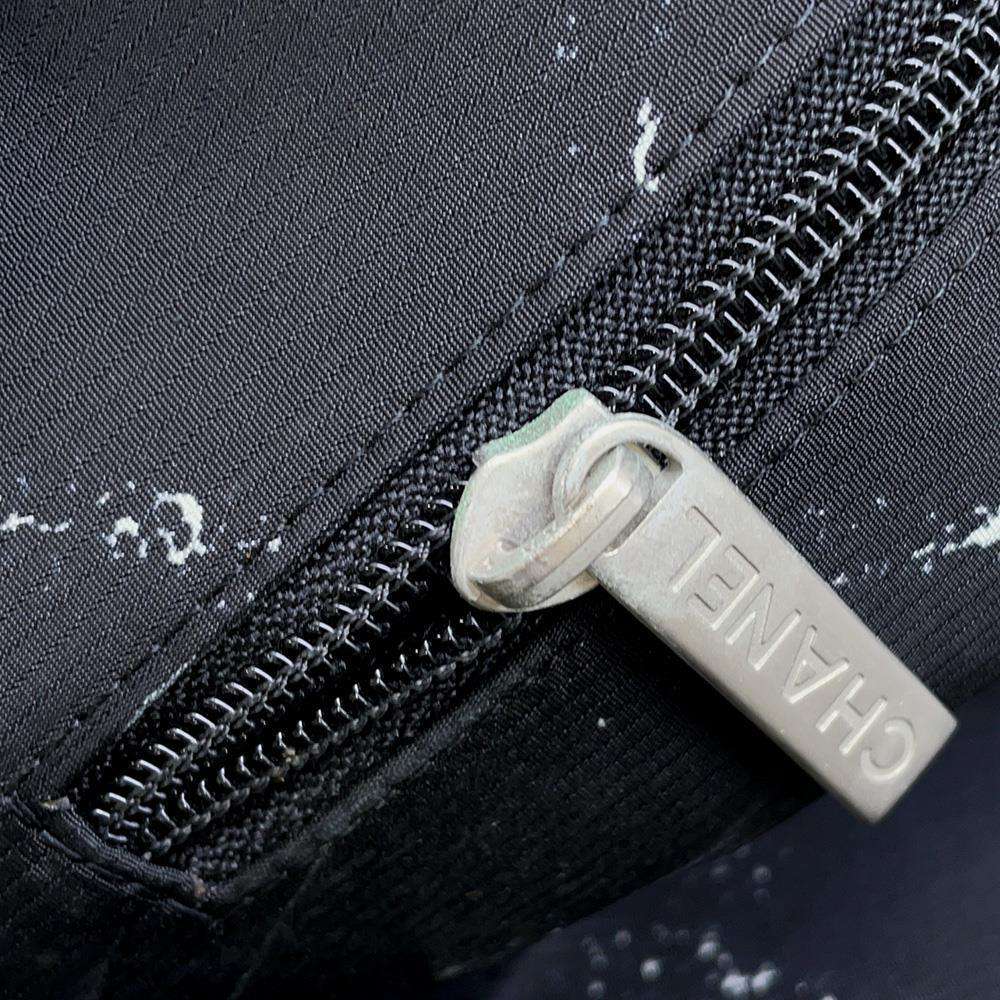 CHANEL Old Travel Line 2WAY Travel Bag Black Nylon
