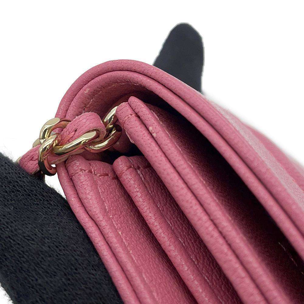CHANEL Mademoiselle Chain Wallet Pink Lambskin