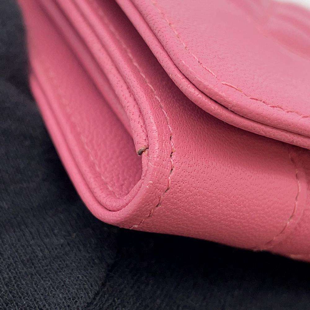 CHANEL Mademoiselle Chain Wallet Pink Lambskin