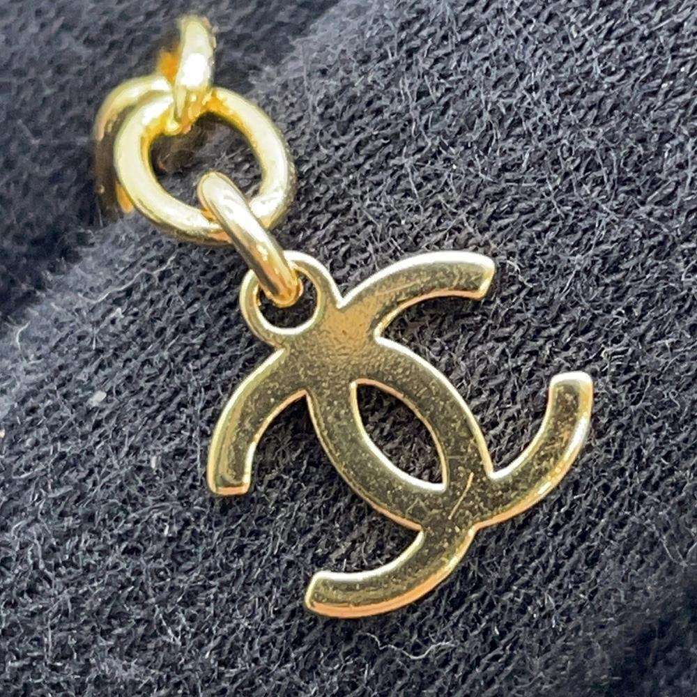 CHANEL Necklace African continent motif Gold Metal  Rhinestone Faux Pearl