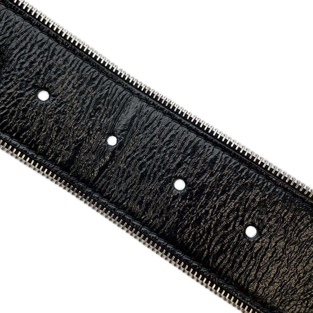 CHANEL Belt Black Lambskin Size 80