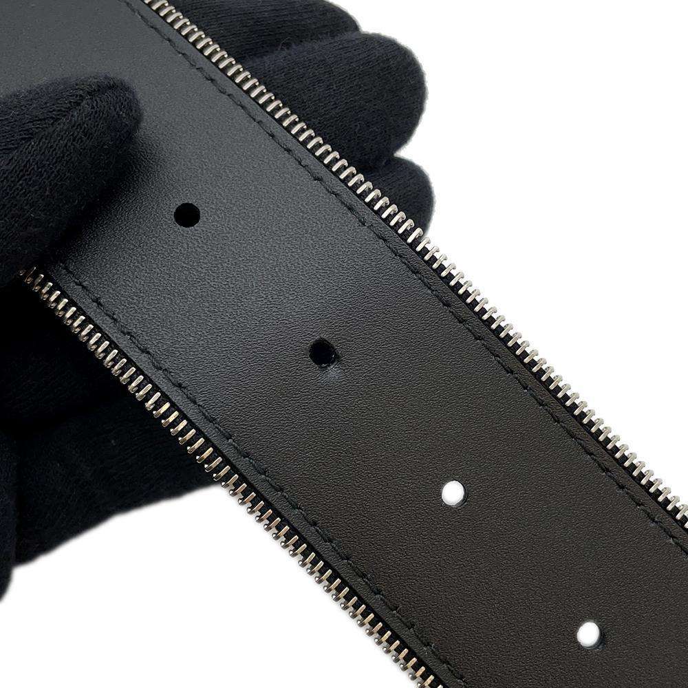 CHANEL Belt Black Lambskin Size 80