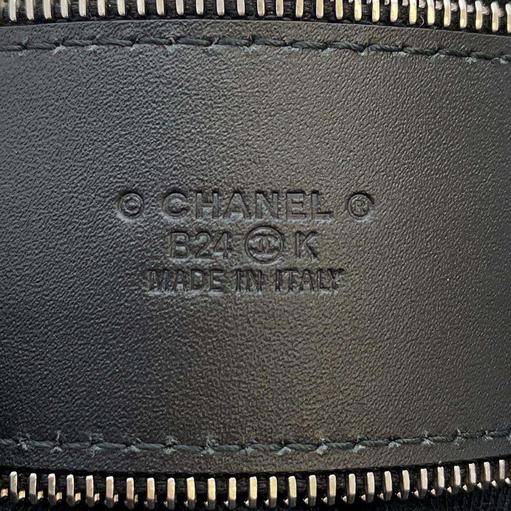 CHANEL Belt Black Lambskin Size 80