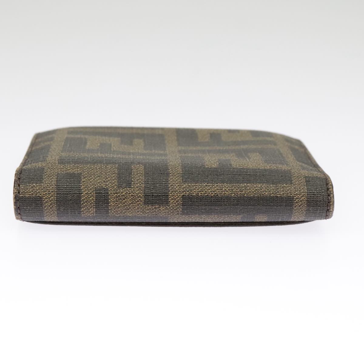 FENDI Zucca Canvas Card Case Black Brown 101122