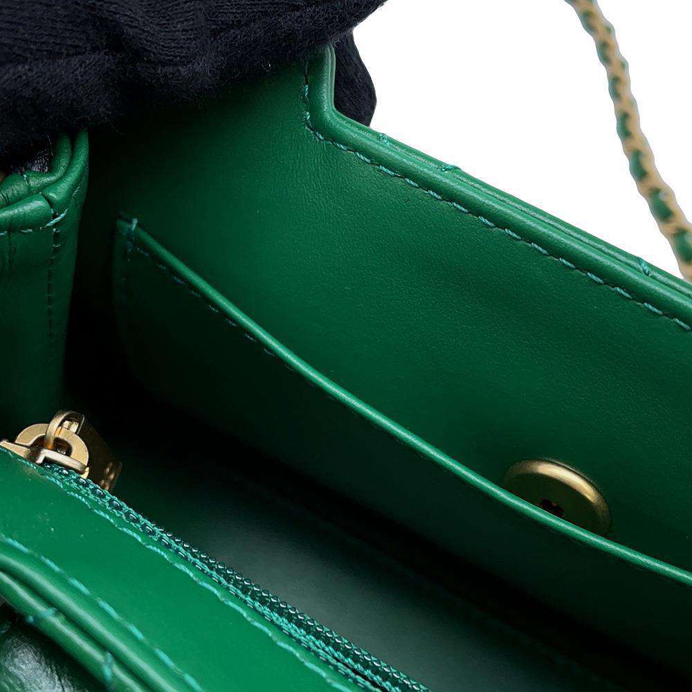 CHANEL Matelasse Shopping Chain Bag GreenAS4416 Calf Leather