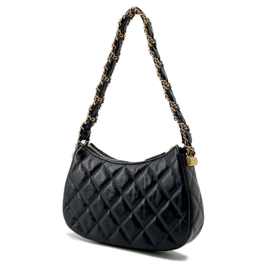 CHANEL CHANEL19 Matelasse Hobo Bag One Shoulder Bag BlackAP3647 Lambskin Size Small
