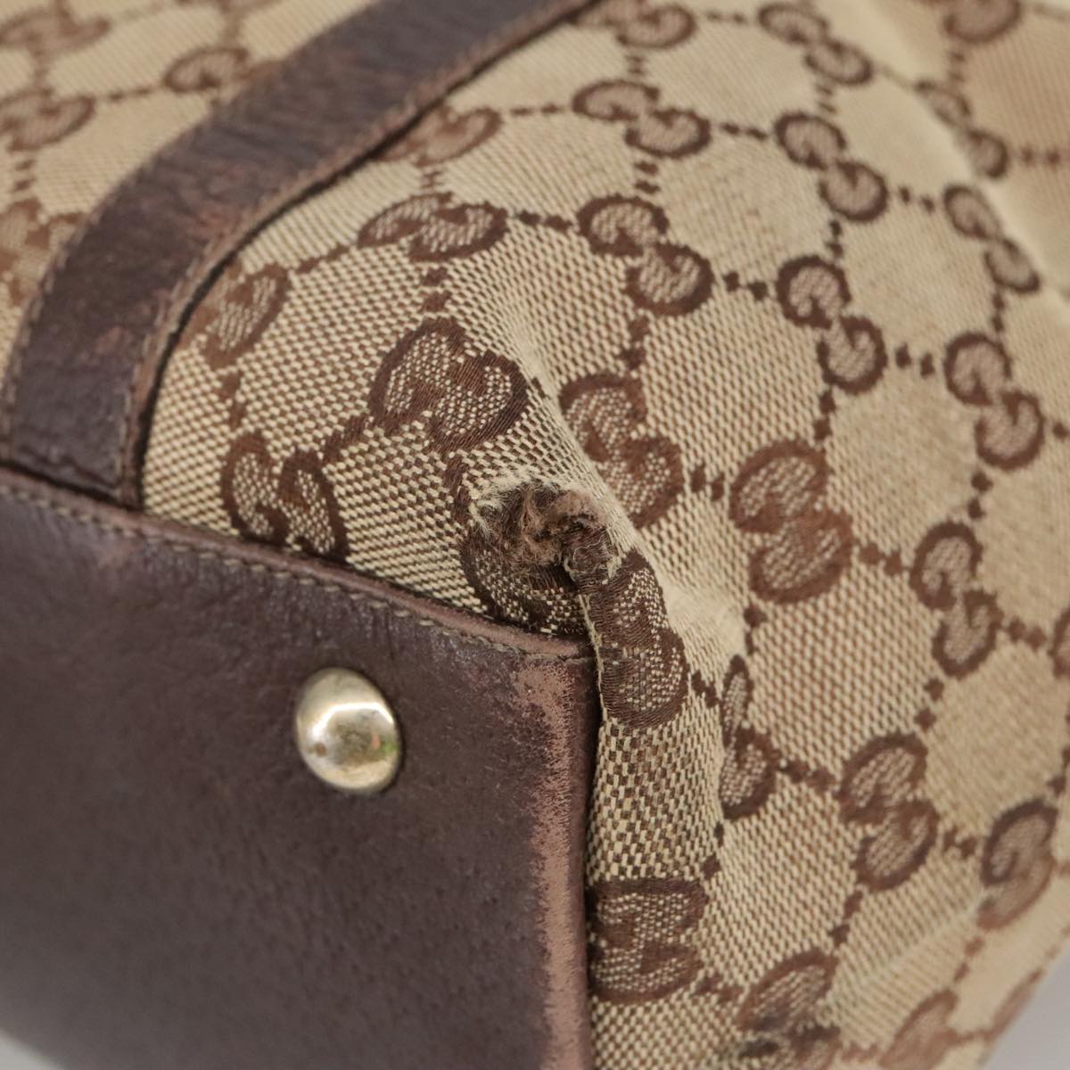 GUCCI GG Canvas Shoulder Bag Beige Gold 141470 101138