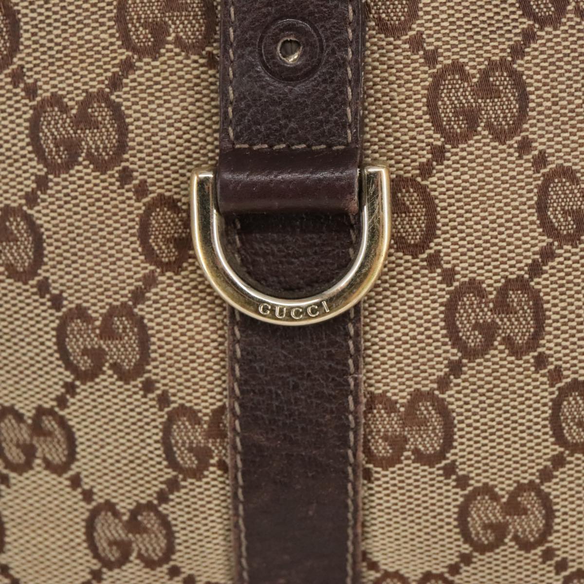 GUCCI GG Canvas Shoulder Bag Beige Gold 141470 101138