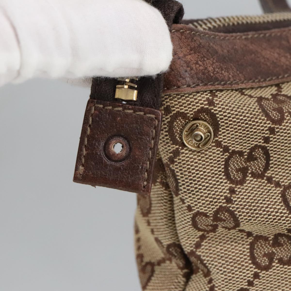 GUCCI GG Canvas Shoulder Bag Beige Gold 141470 101138