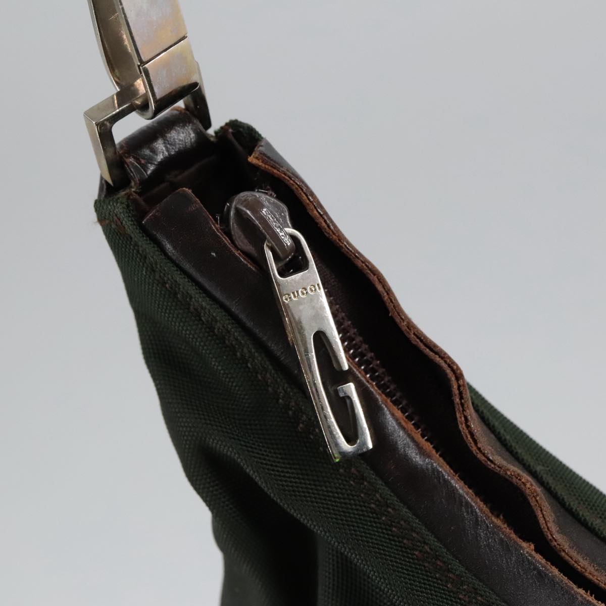 GUCCI Shoulder Bag Nylon Khaki 000 0602 3754 101148