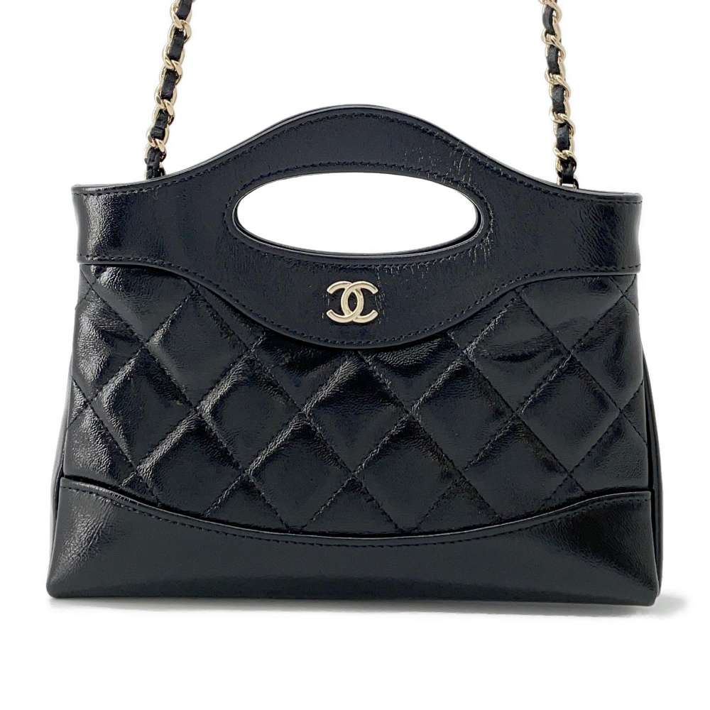 CHANEL CHANEL31 Shopping Bag BlackAP3656 Shiny Calf Leather Size Nano
