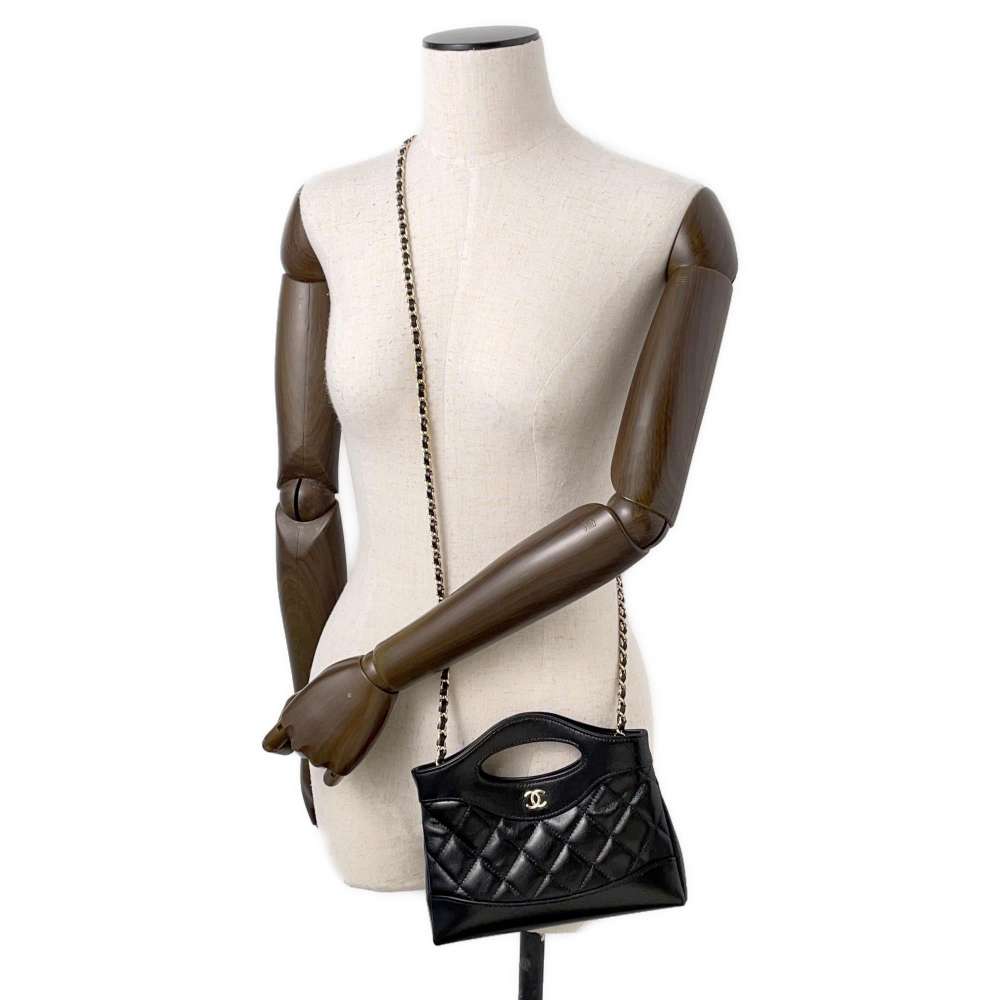 CHANEL CHANEL31 Shopping Bag BlackAP3656 Shiny Calf Leather Size Nano