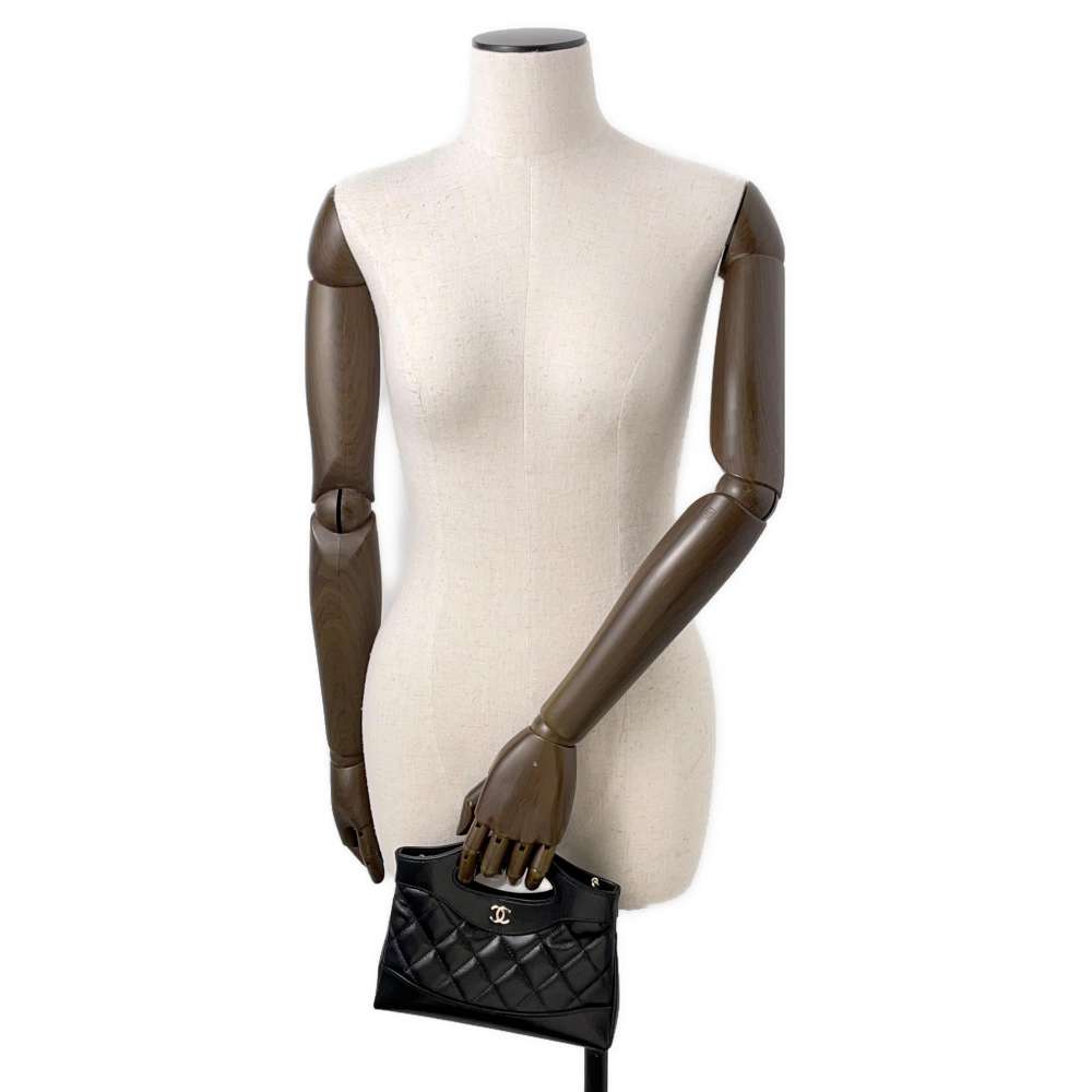 CHANEL CHANEL31 Shopping Bag BlackAP3656 Shiny Calf Leather Size Nano