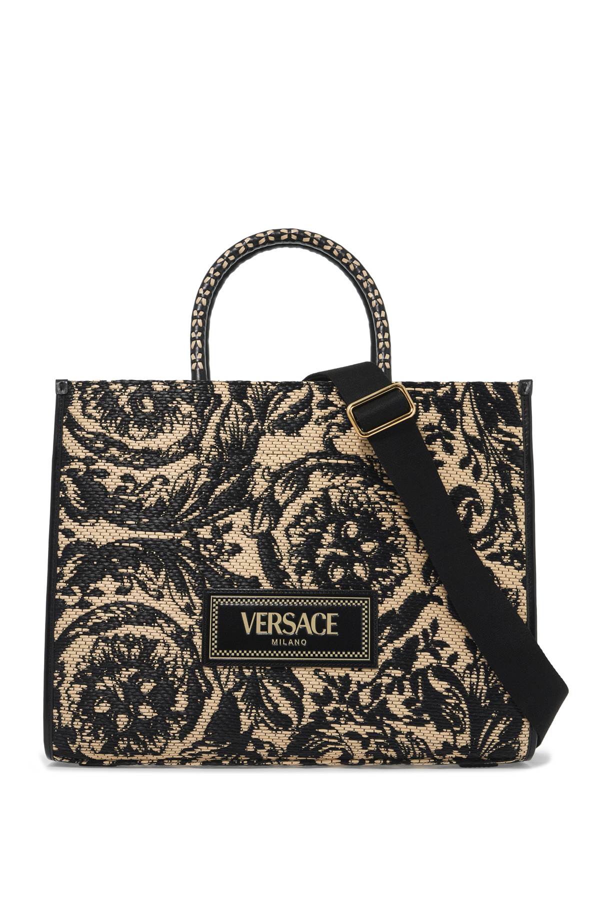 Versace Medium Athena Barocco Tote Bag In Raff Men