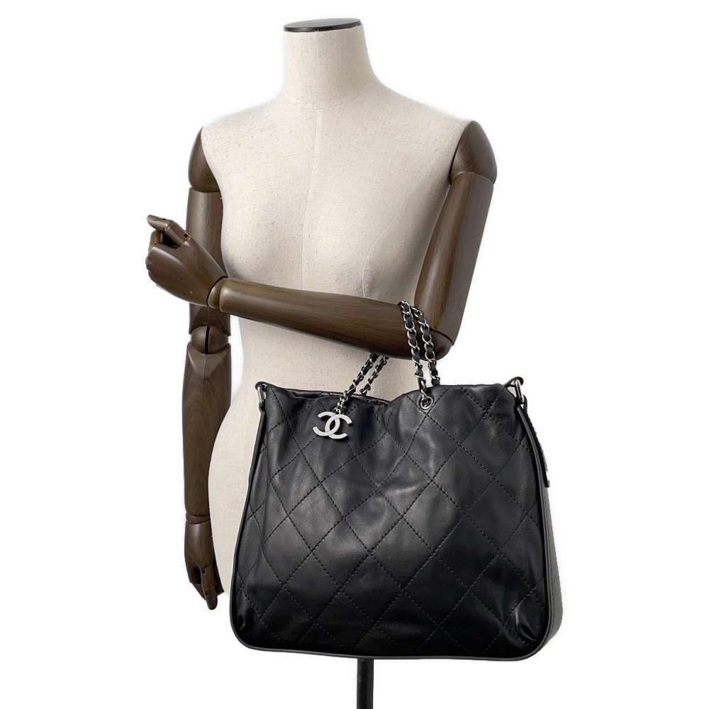 CHANEL one belt Bag Black Lambskin
