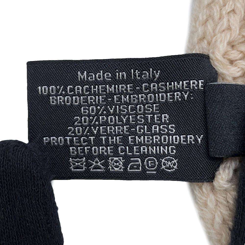 CHANEL Sequins logo scarf BeigeAA9552 Cashmere100%