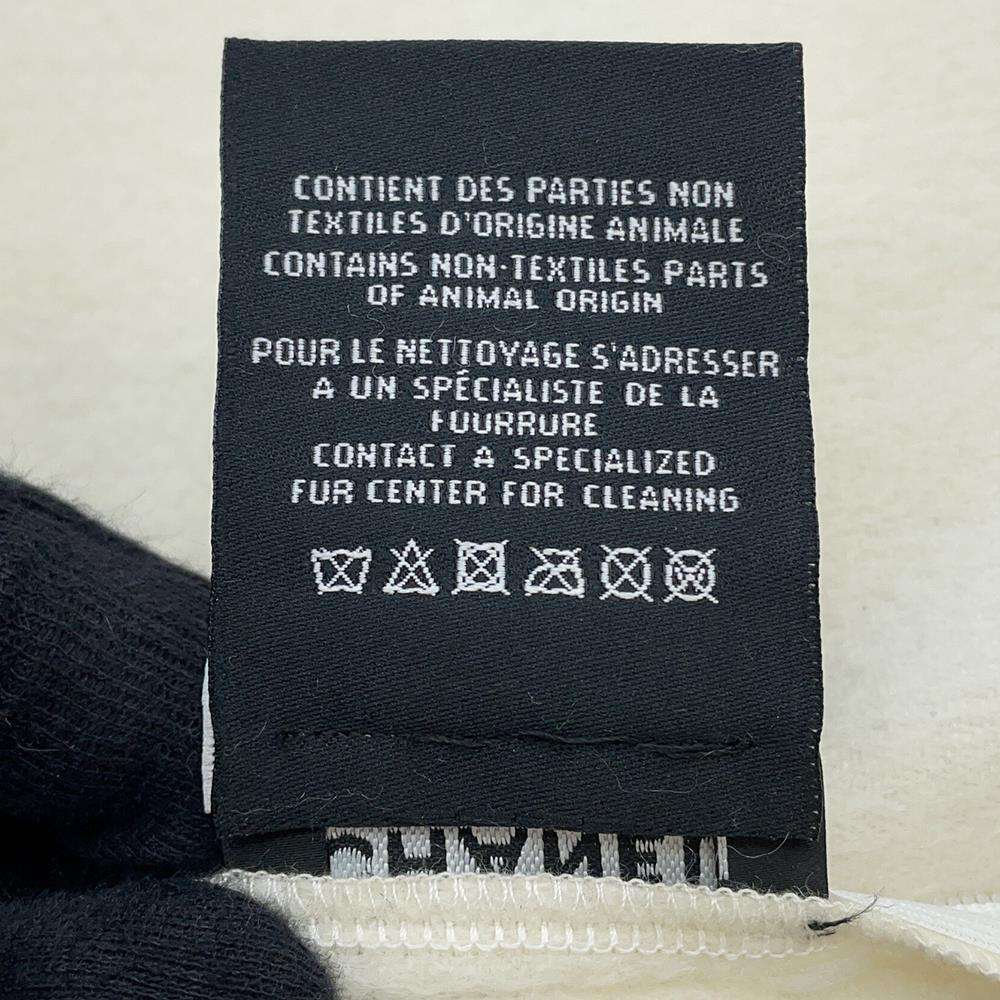 CHANEL Cushion White/Black Cashmere Cotton