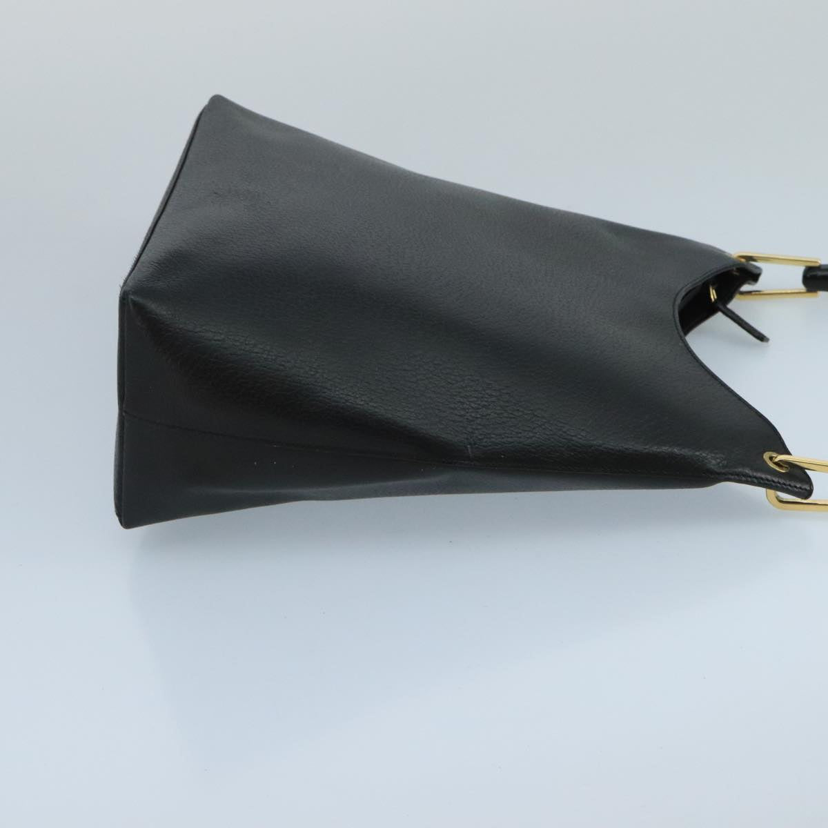 GUCCI Bamboo Shoulder Bag Leather Black Gold 001 2122 3006 101176