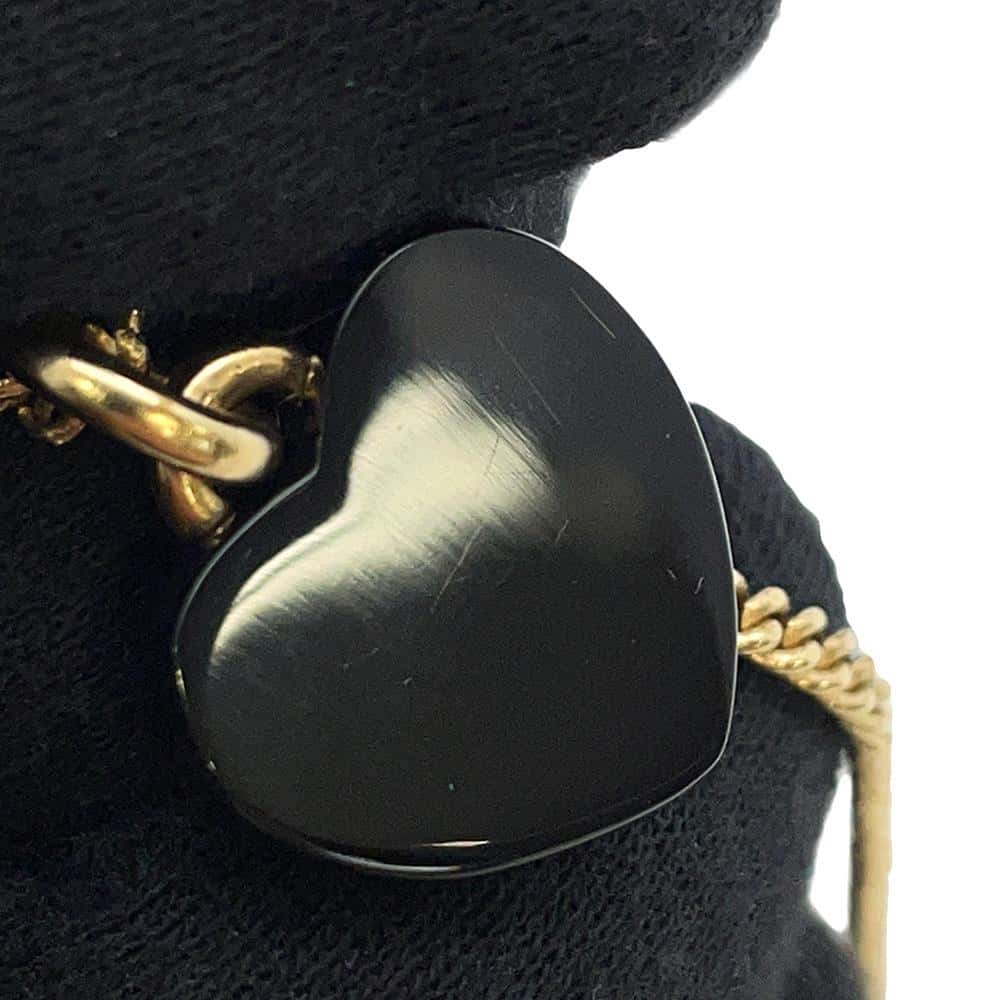 CHANEL Heart-shaped Necklace BlackWS8495 Metal