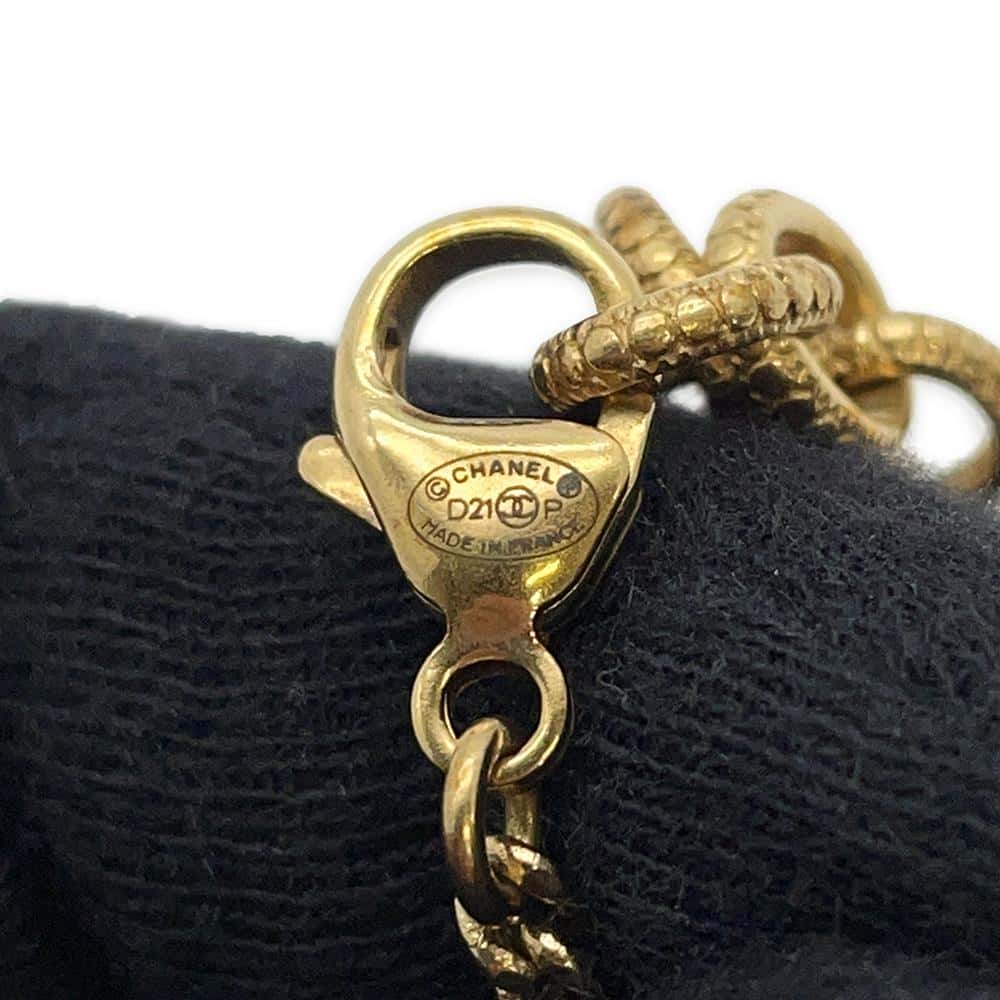 CHANEL Heart-shaped Necklace BlackWS8495 Metal
