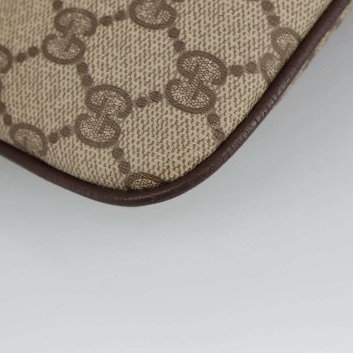 GUCCI GG Supreme Web Sherry Line Shoulder Bag PVC Beige 904 02 047 101184