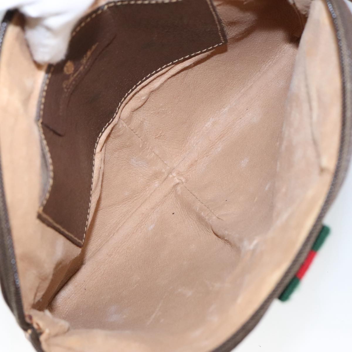 GUCCI GG Supreme Web Sherry Line Shoulder Bag PVC Beige 904 02 047 101184