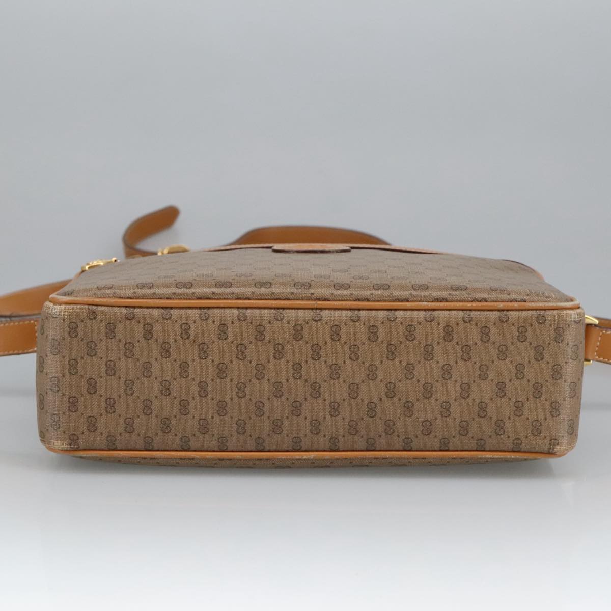 GUCCI Micro GG Supreme Shoulder Bag PVC Leather Beige Gold 101192
