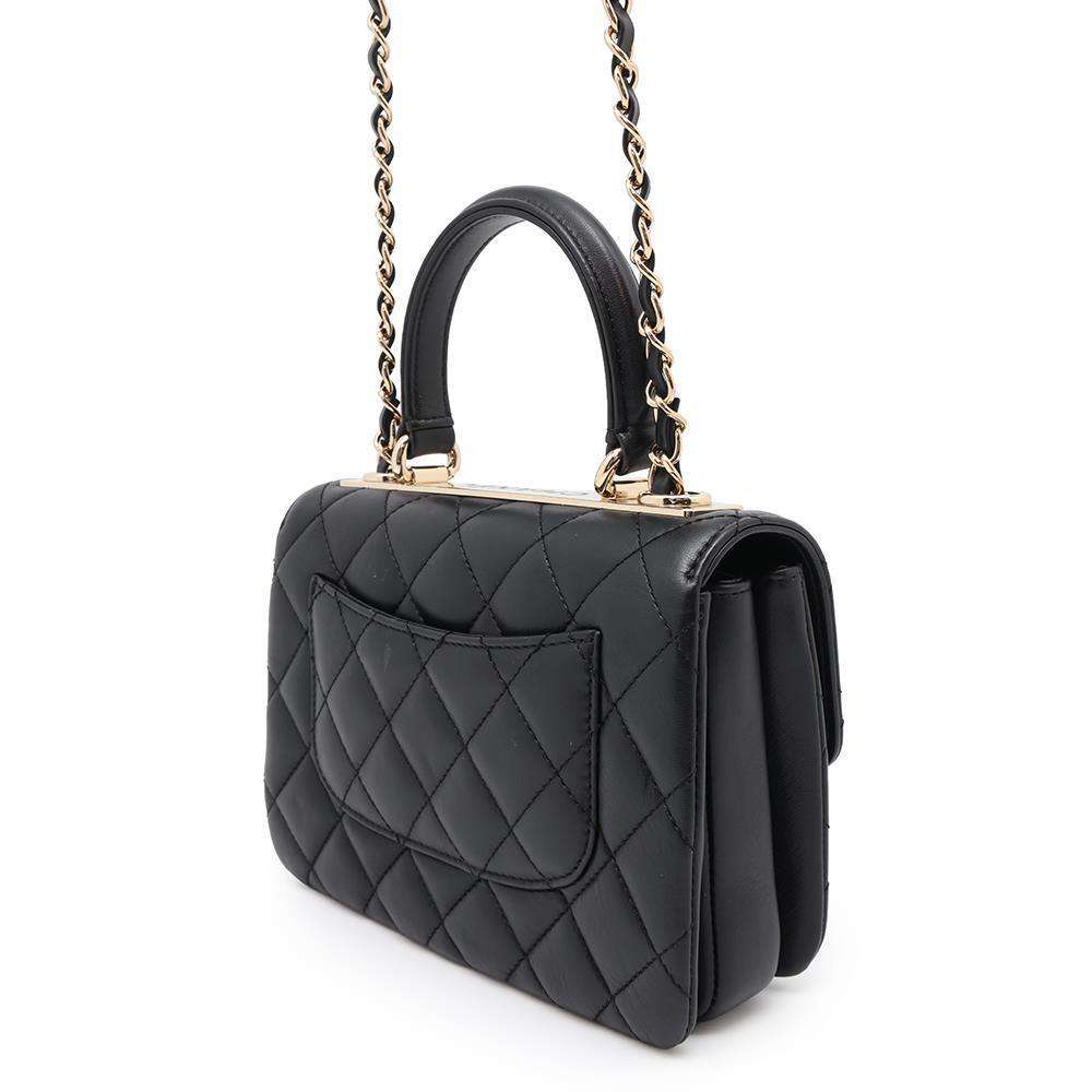 CHANEL Trendy CC Top Handle Mini Flap Bag BlackAS4654 Lambskin
