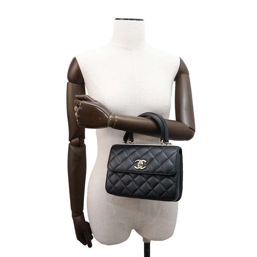 CHANEL Trendy CC Top Handle Mini Flap Bag BlackAS4654 Lambskin