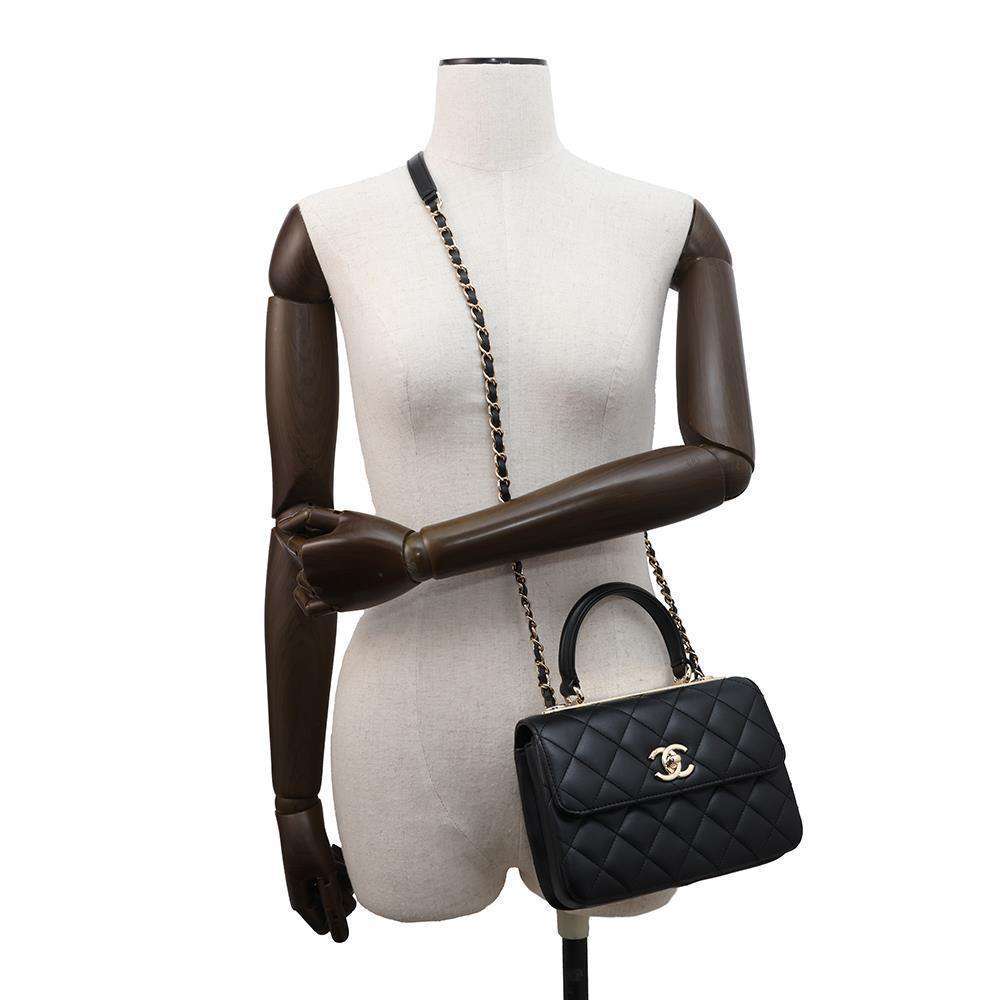 CHANEL Trendy CC Top Handle Mini Flap Bag BlackAS4654 Lambskin