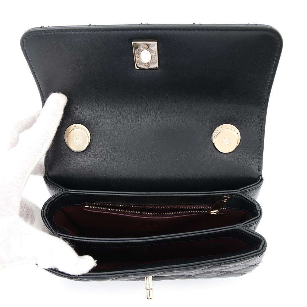 CHANEL Trendy CC Top Handle Mini Flap Bag BlackAS4654 Lambskin