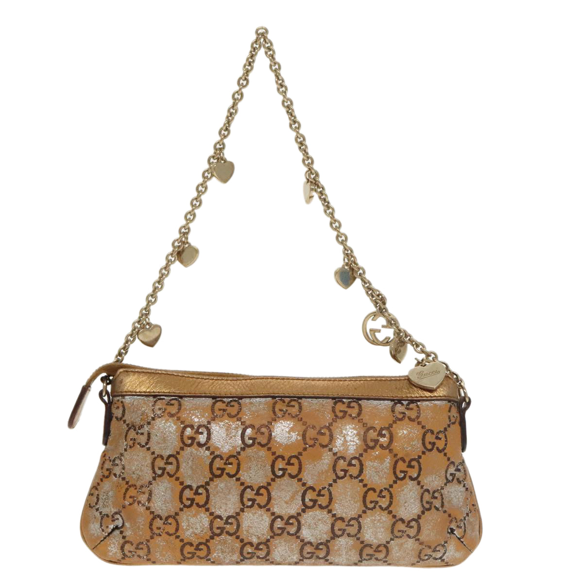 GUCCI GG Canvas Accessory Pouch Bronze Gold 153020 101273