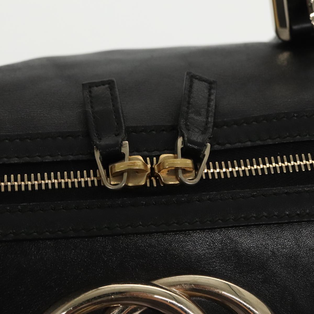 GUCCI Hand Bag Leather Gold Black 170010 101278