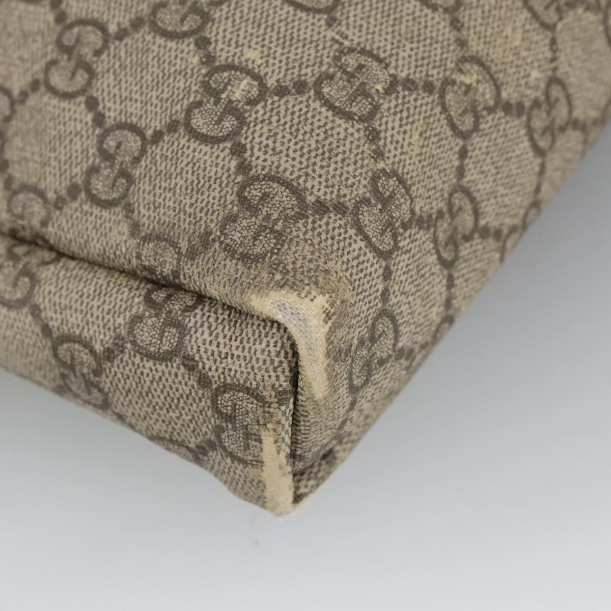 GUCCI GG Supreme Shoulder Bag PVC Beige 223666 101285