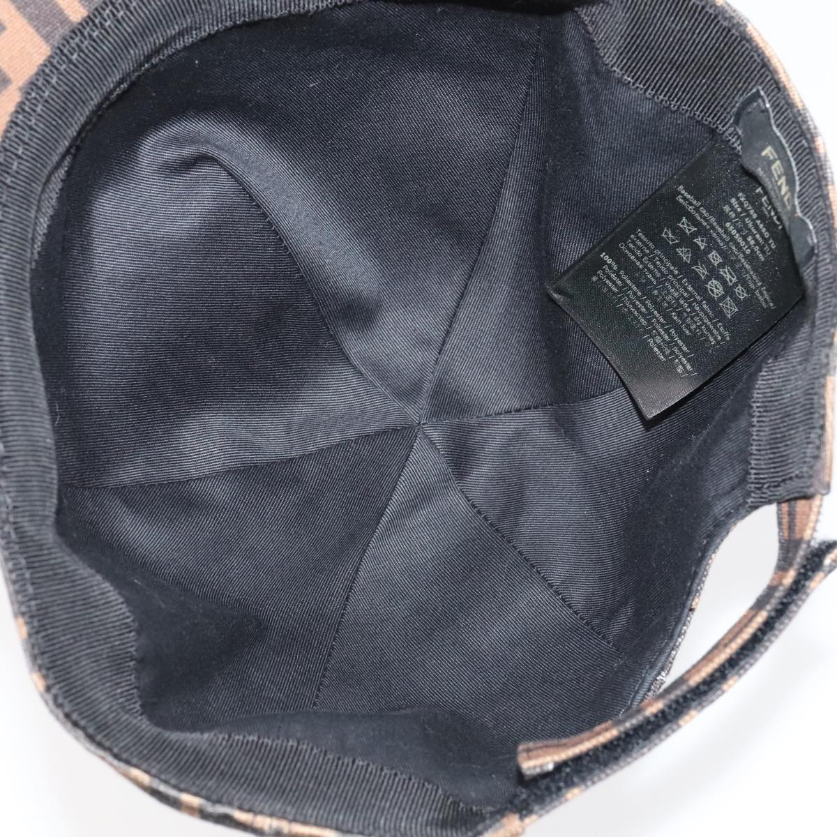 FENDI Zucca Canvas Cap Black Brown 101287