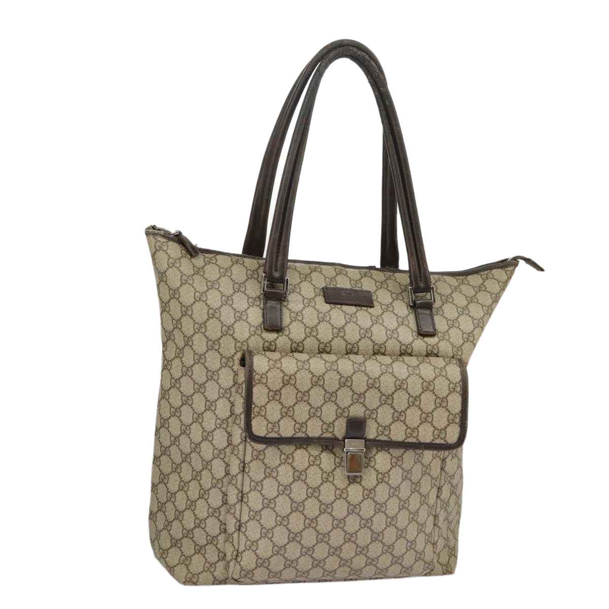 GUCCI GG Supreme Shoulder Bag PVC Beige 101291
