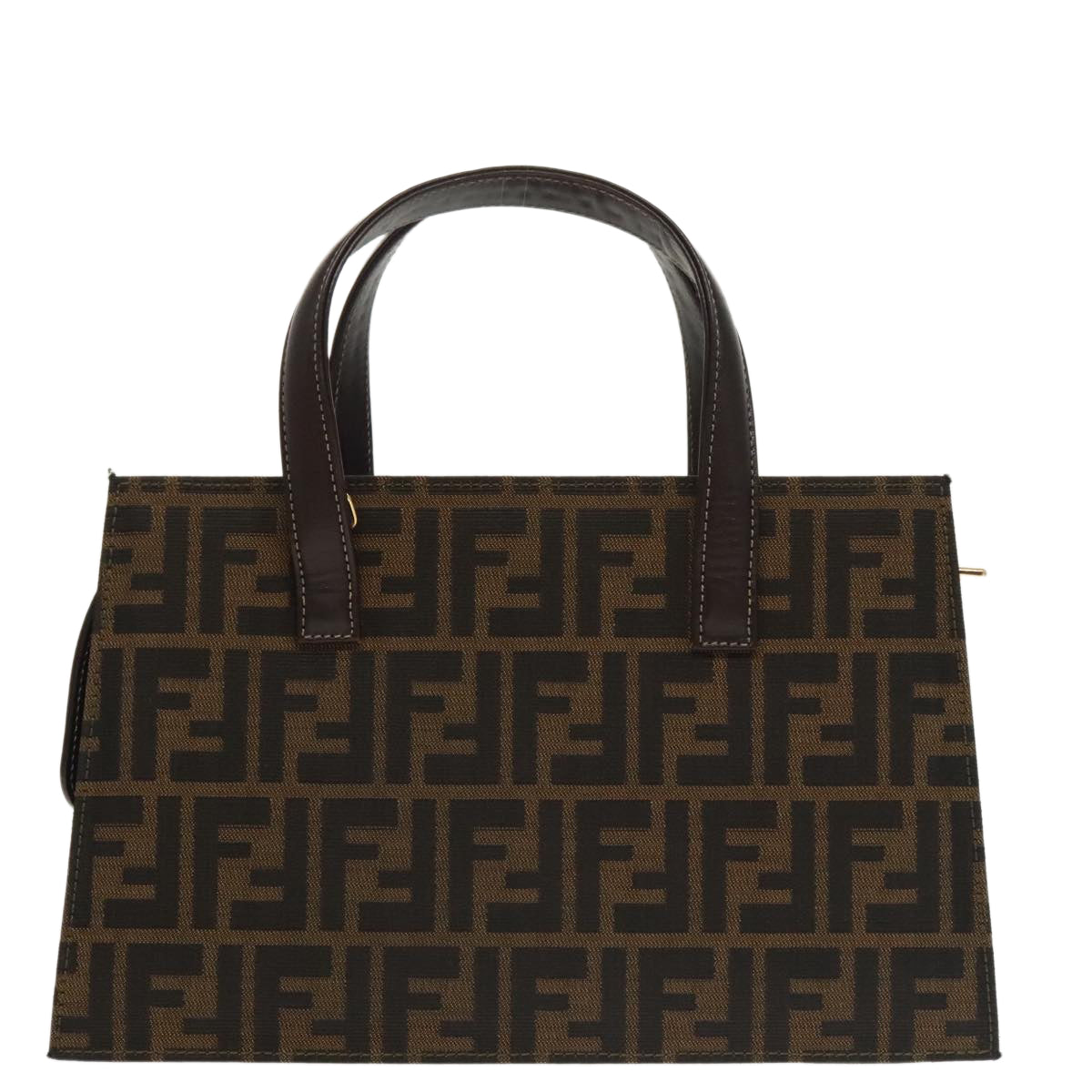 FENDI Zucca Canvas Hand Bag 2way Brown Black gold 101320SA