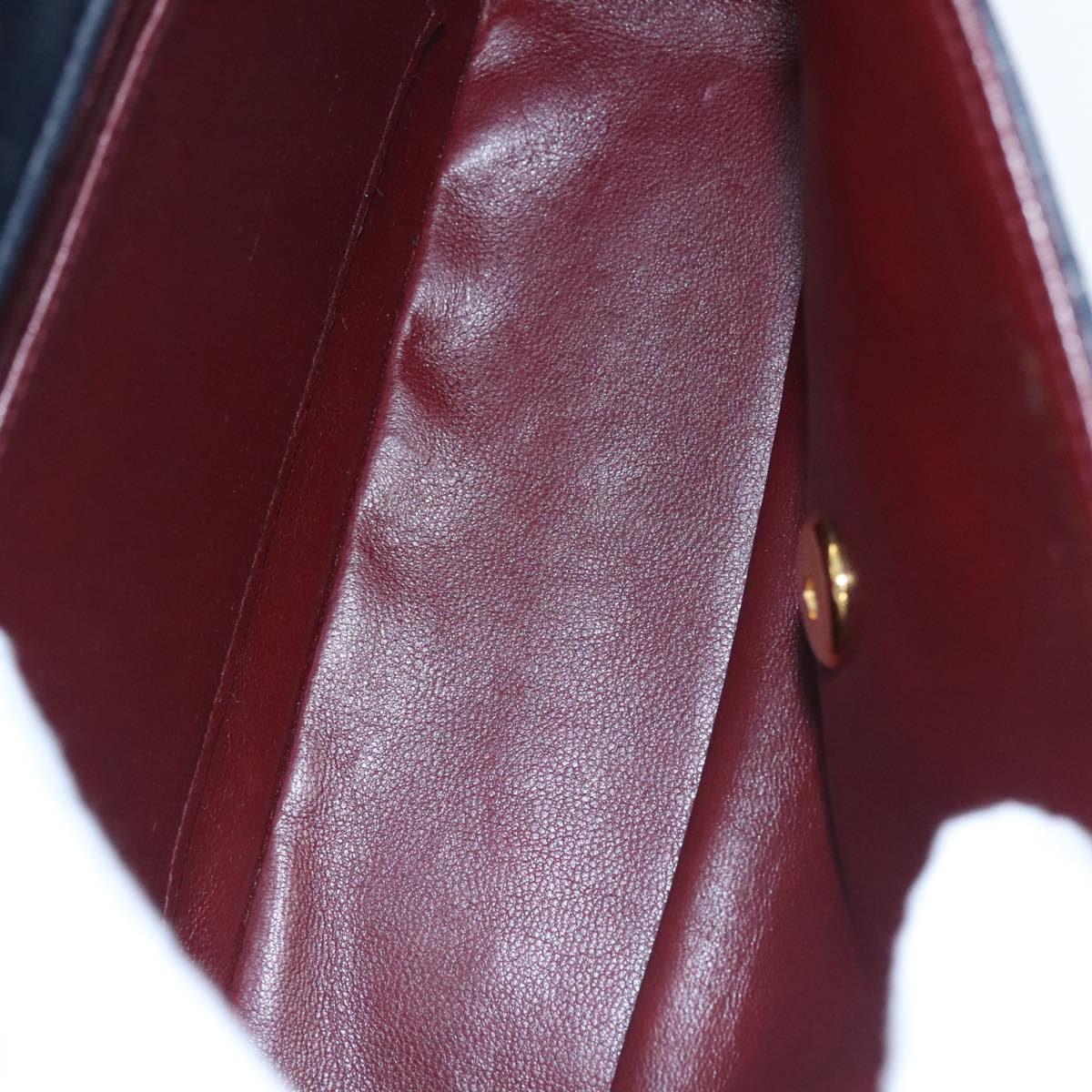 CHANEL Hand Bag Lamb Skin Navy Gold CC 101325A