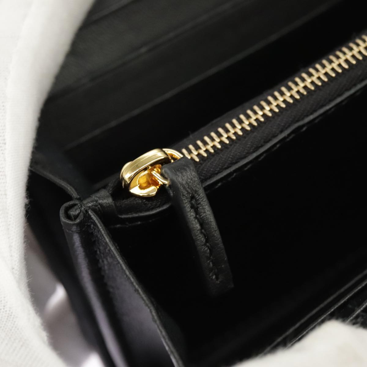 FENDI Zucca Canvas Chain Long Wallet Black 8M0365 101345A