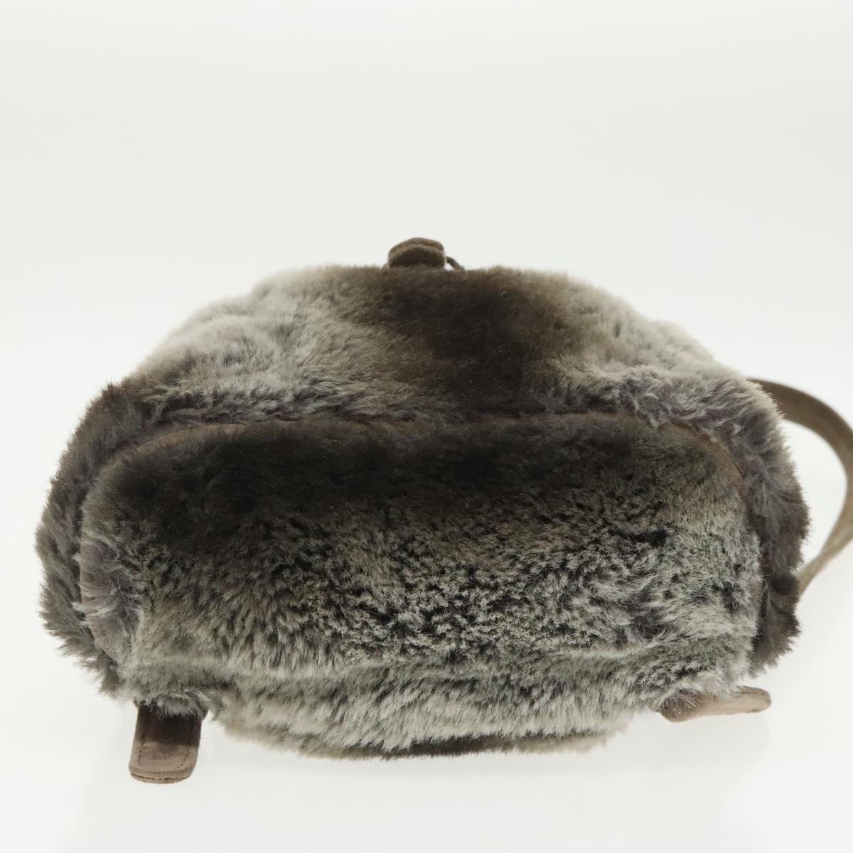 FENDI Backpack Suede Gray Silver 101519