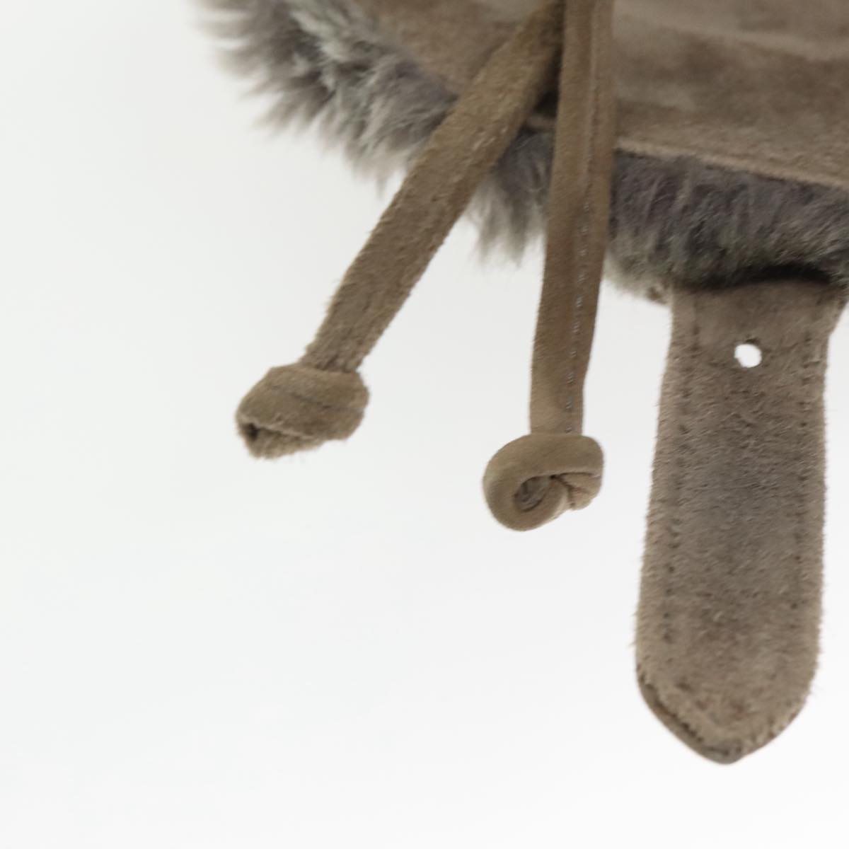 FENDI Backpack Suede Gray Silver 101519