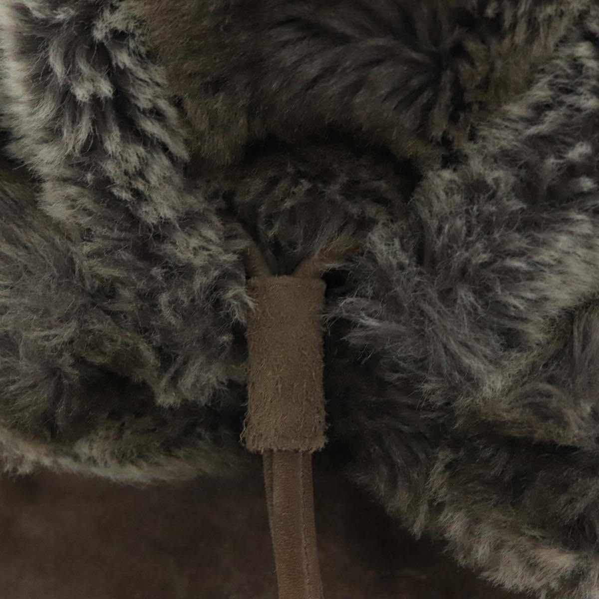 FENDI Backpack Suede Gray Silver 101519