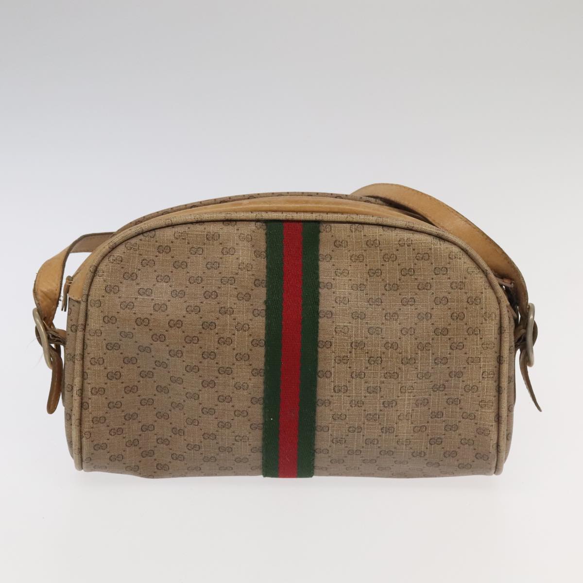 GUCCI GG Supreme Sherry Line Shoulder Bag PVC 5Set Beige Red 101558