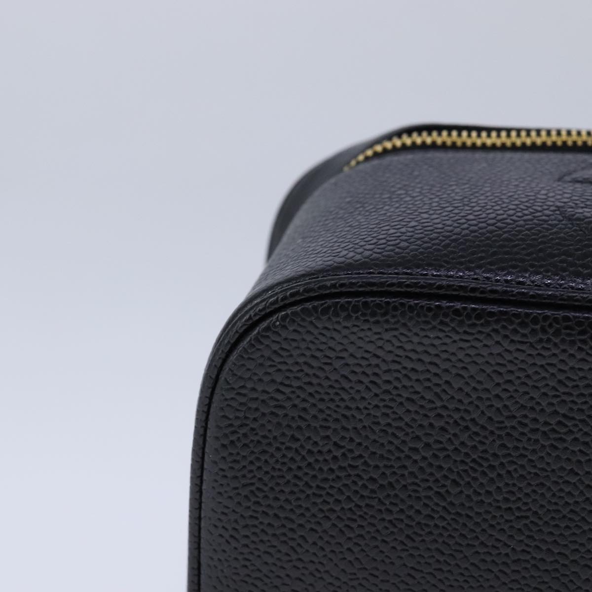CHANEL Vanity Hand Bag Caviar Skin Black CC 101921