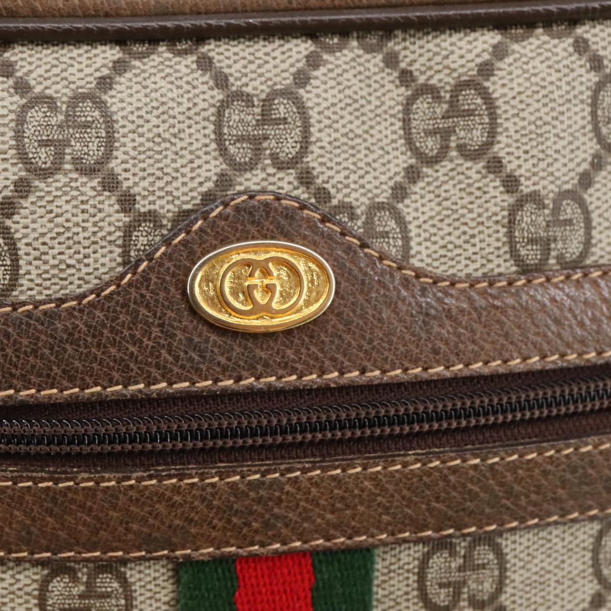 GUCCI GG Supreme Web Sherry Line Shoulder Bag PVC Beige 378 02 005 102112