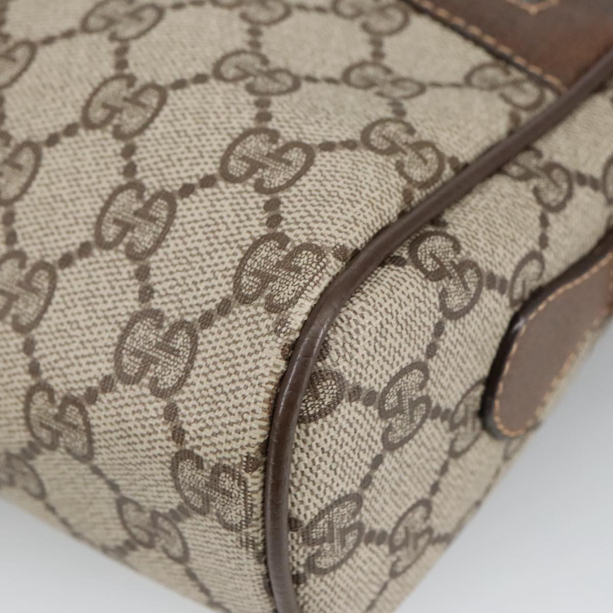 GUCCI GG Supreme Web Sherry Line Shoulder Bag PVC Beige 378 02 005 102112